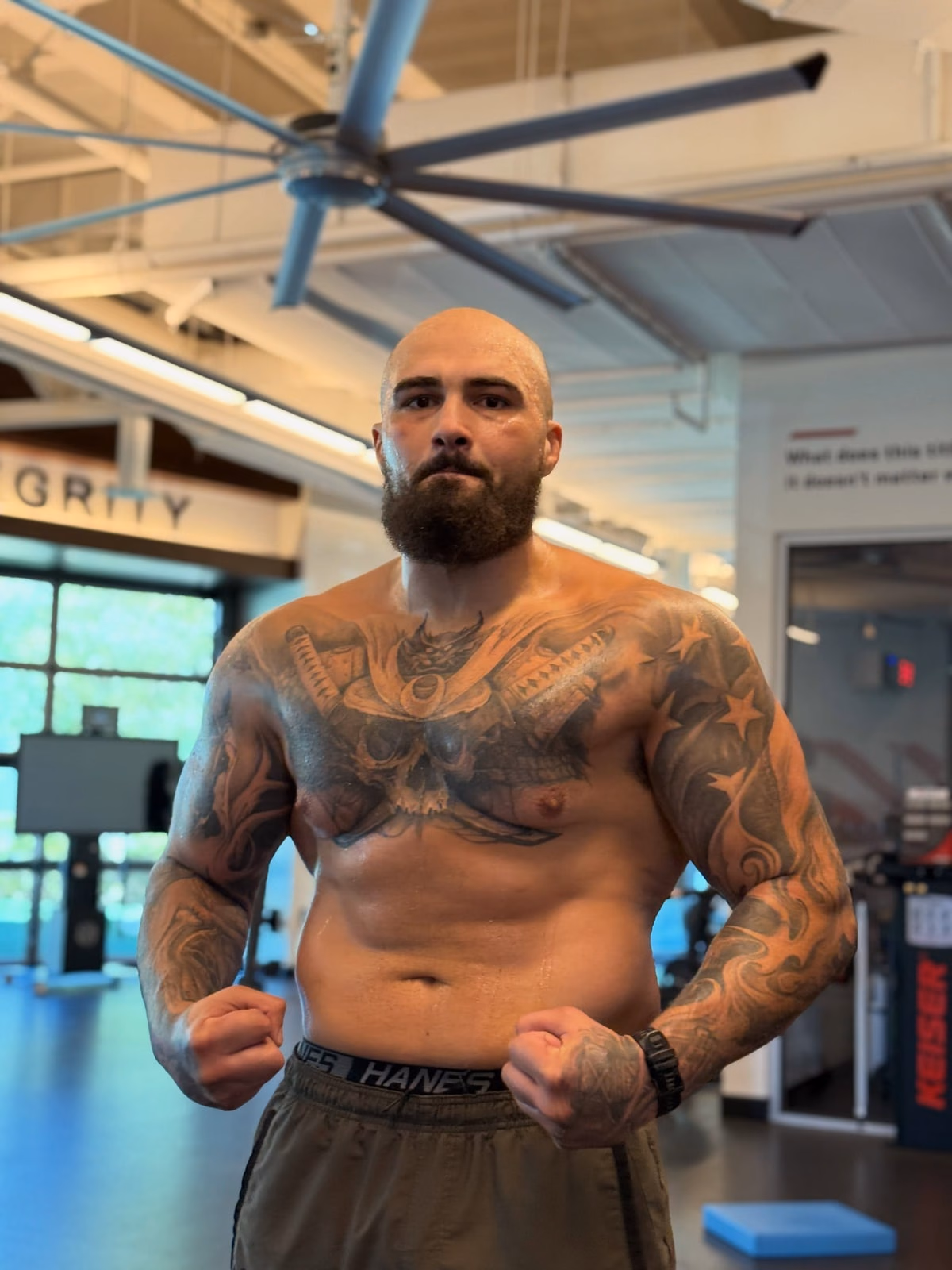 Training in the gym, years after the weight came off.